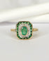 Bague Art Déco Émeraude 0.62 carat & Diamants "Elena" - Elliade Paris