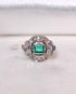 Bague Art - Déco Emeraude 0.70 carat & Diamants "Agathe" - Elliade Paris