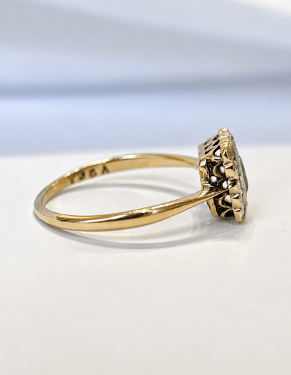 Bague Art-Déco Émeraude &amp; Diamants 0.42 carat "Rebeca" - Elliade Paris