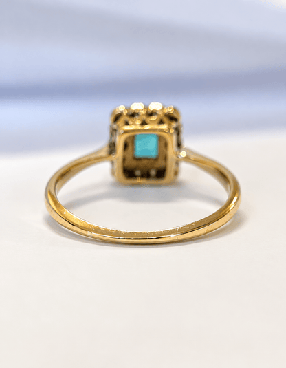Bague Art-Déco Émeraude &amp; Diamants 0.42 carat "Rebeca" - Elliade Paris