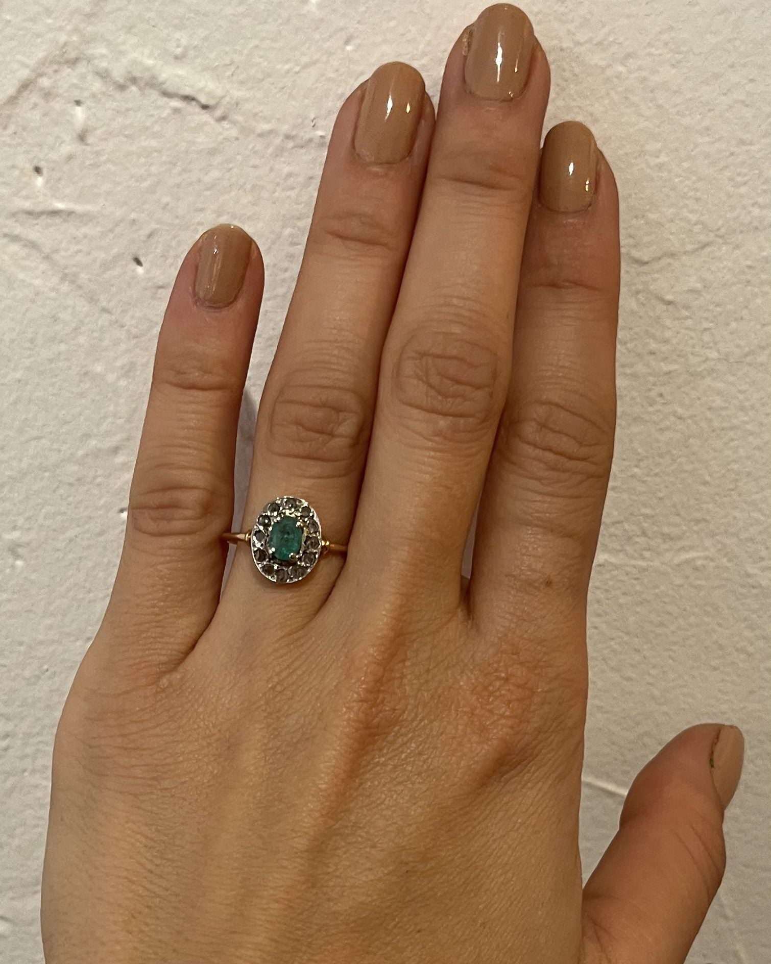 Bague Art déco émeraude &amp; diamants "Evy" - Elliade Paris