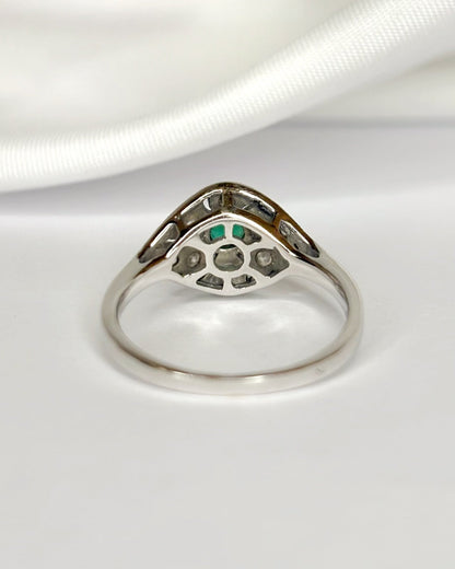 Bague Art-Déco Émeraude &amp; Diamants "Mara" - Elliade Paris
