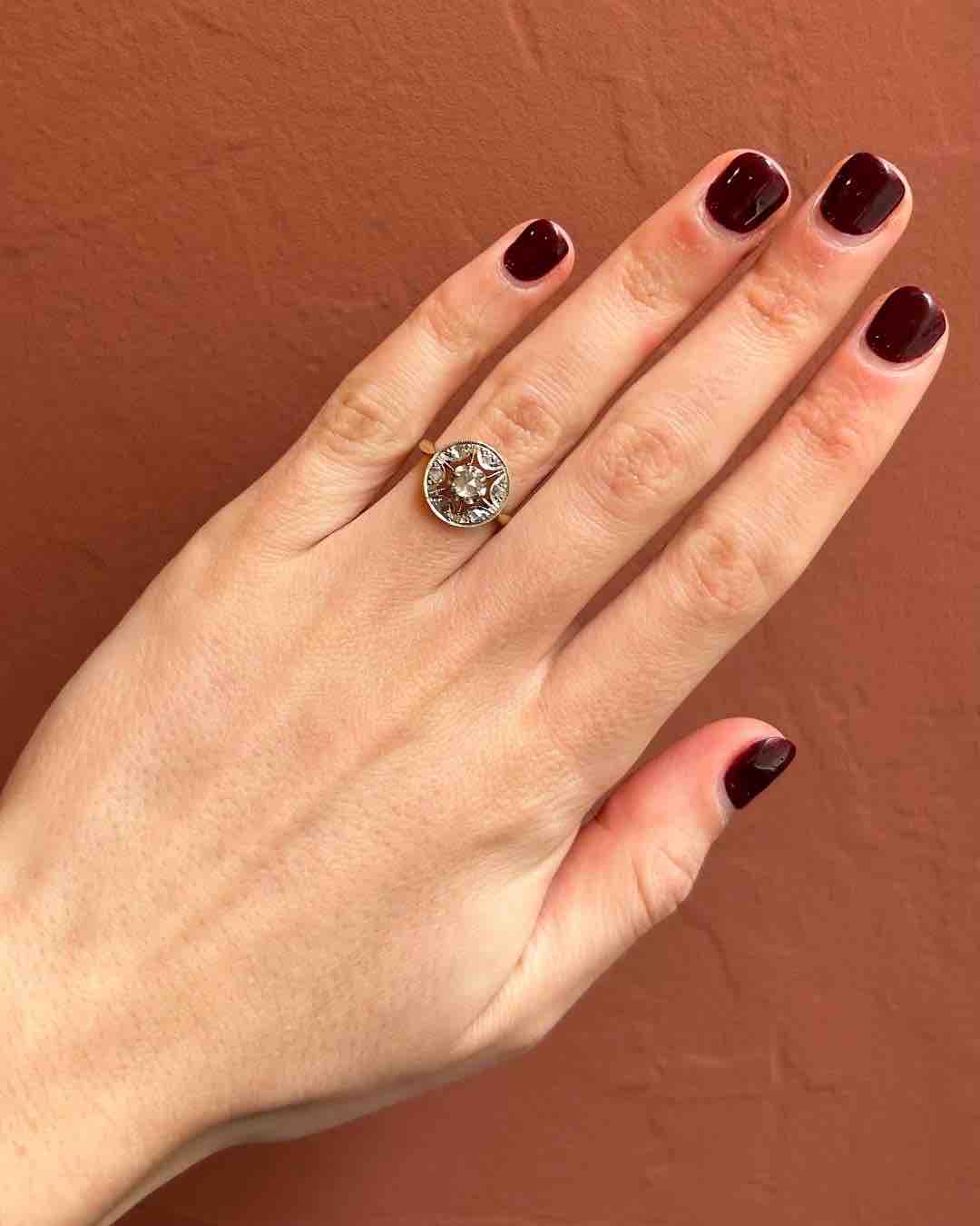Bague Art - déco Étoile Diamants "Ophélia" - Elliade Paris