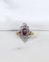 Bague Art - Déco Grenat 1.10 carat & Diamants "Priscille" - Elliade Paris