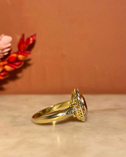 Bague Art-Déco Grenat 1.10 carat et Diamants &quot;Birdie&quot;