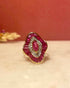 Bague Art - Déco Jupon 25 Rubis 1.32 carat & 16 diamants "Rosalie" - Elliade Paris