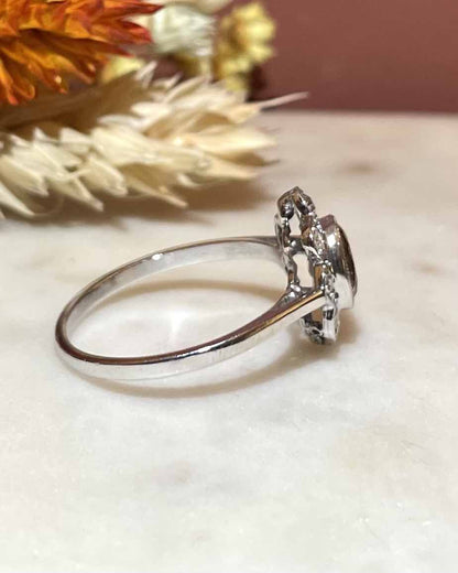 Bague Art déco Marguerite Citrine &amp; Diamants &quot;Lilianne&quot; - Elliade Paris