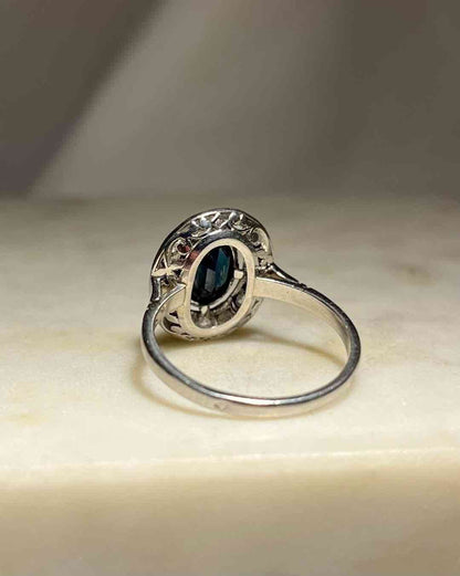 Bague Art - déco Marguerite Saphir &amp; Diamants &quot;Rosa&quot; - Elliade Paris
