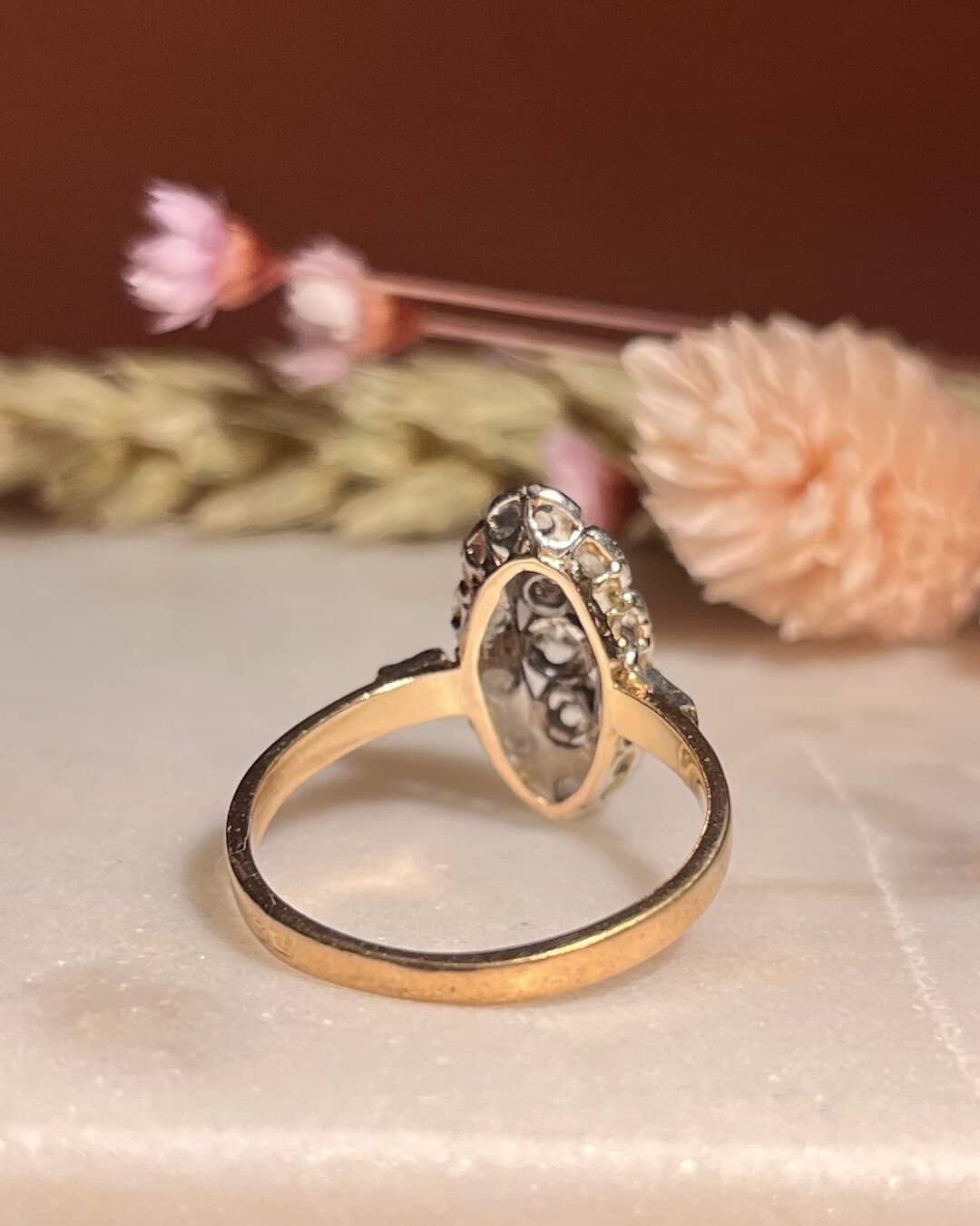 Bague Art - Déco Marquise 15 Diamants "Andréa" - Elliade Paris