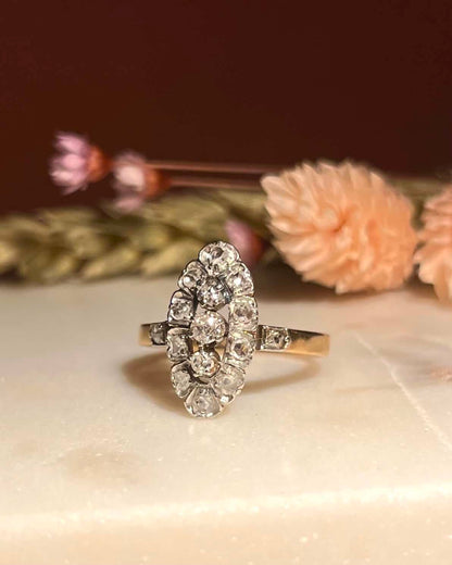 Bague Art - Déco Marquise 15 Diamants &quot;Andréa&quot; - Elliade Paris