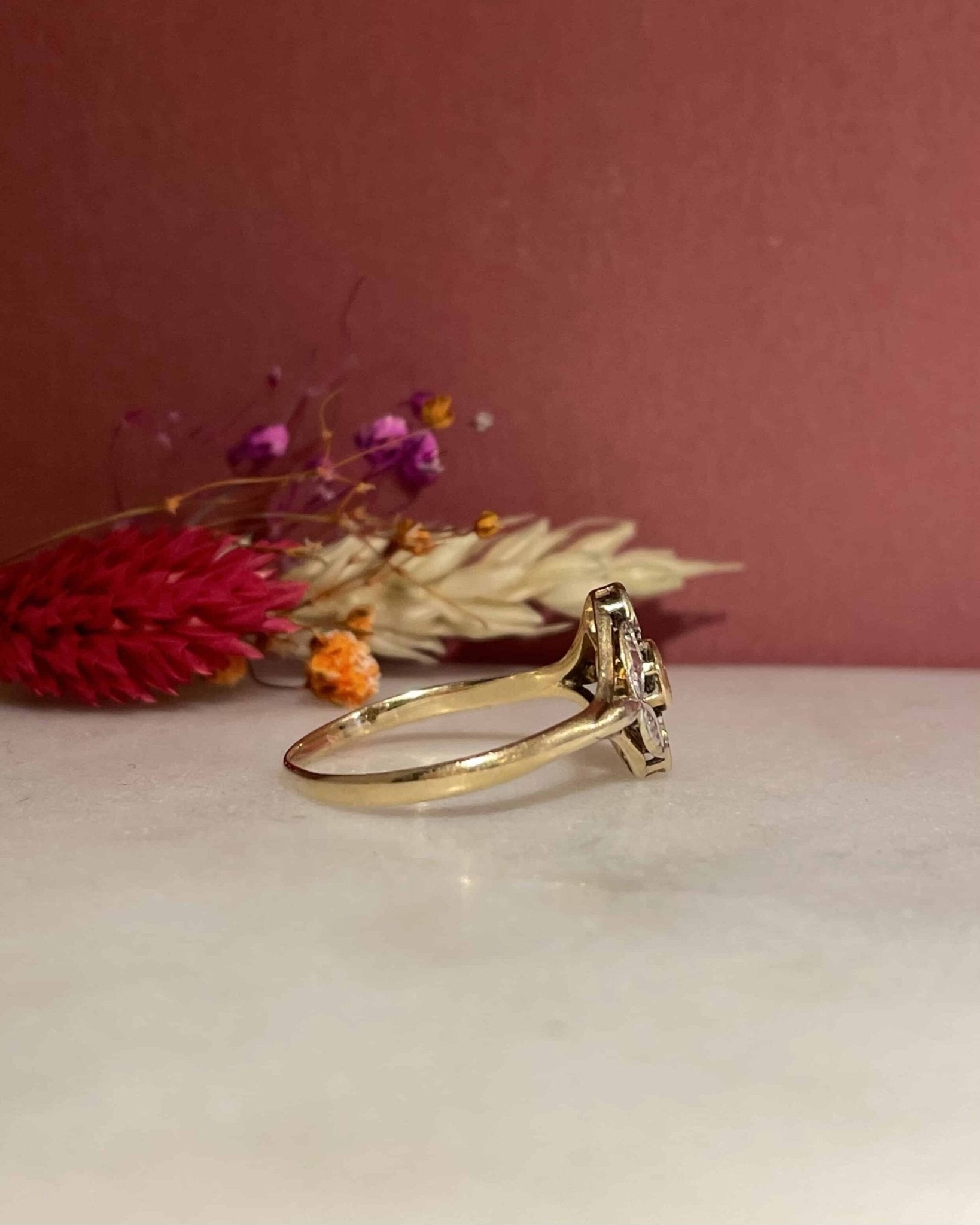 Bague Art - Déco Marquise Diamants &quot;Anna&quot; - Elliade Paris