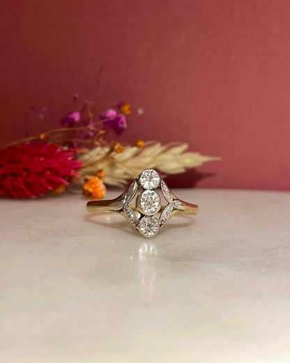 Bague Art - Déco Marquise Diamants &quot;Anna&quot; - Elliade Paris