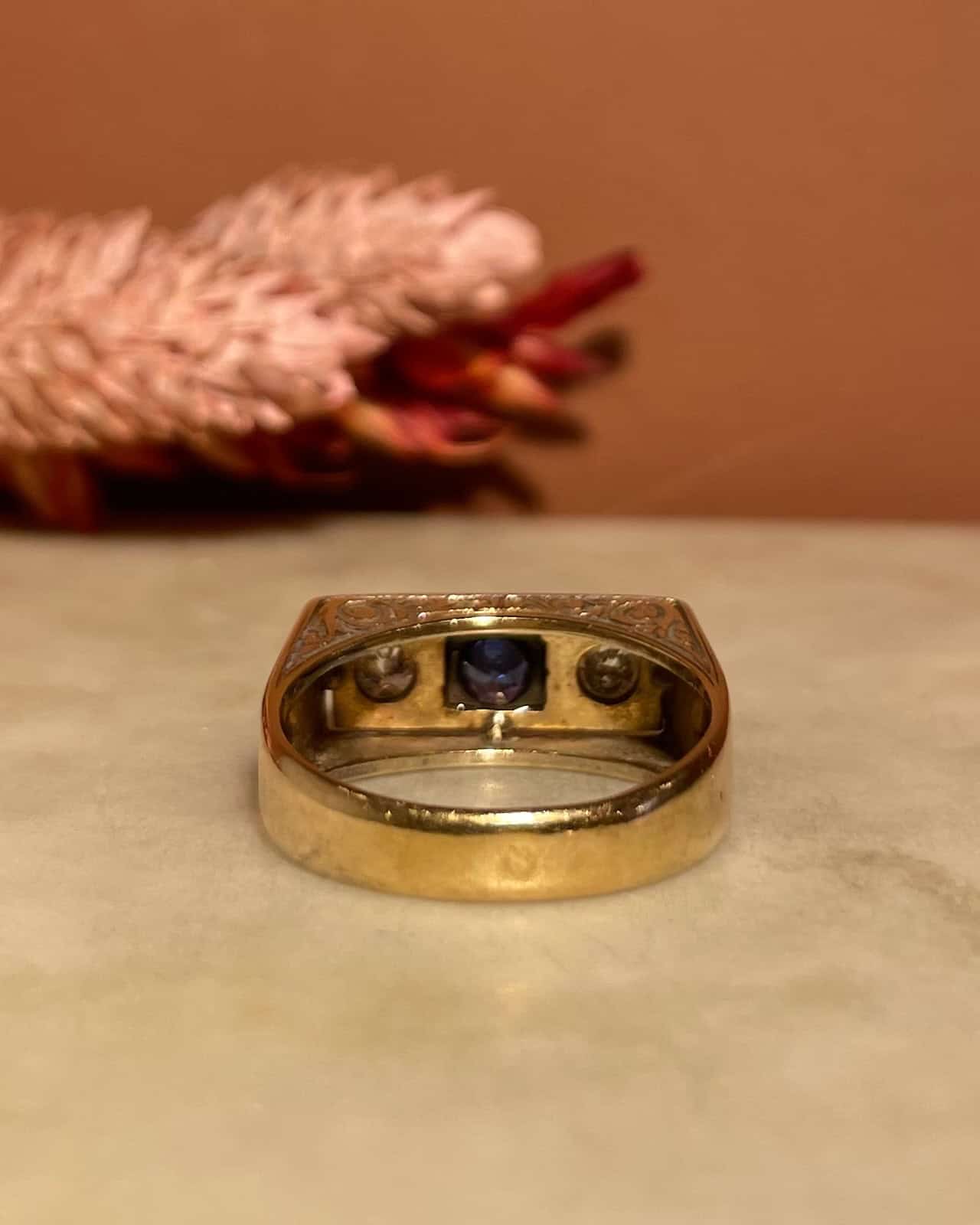 Bague Art Déco Saphir &amp; Diamants "Lydia"