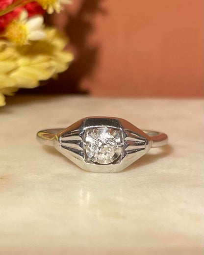 Bague Art-déco diamant 0.25 carat &quot;Iriane&quot;