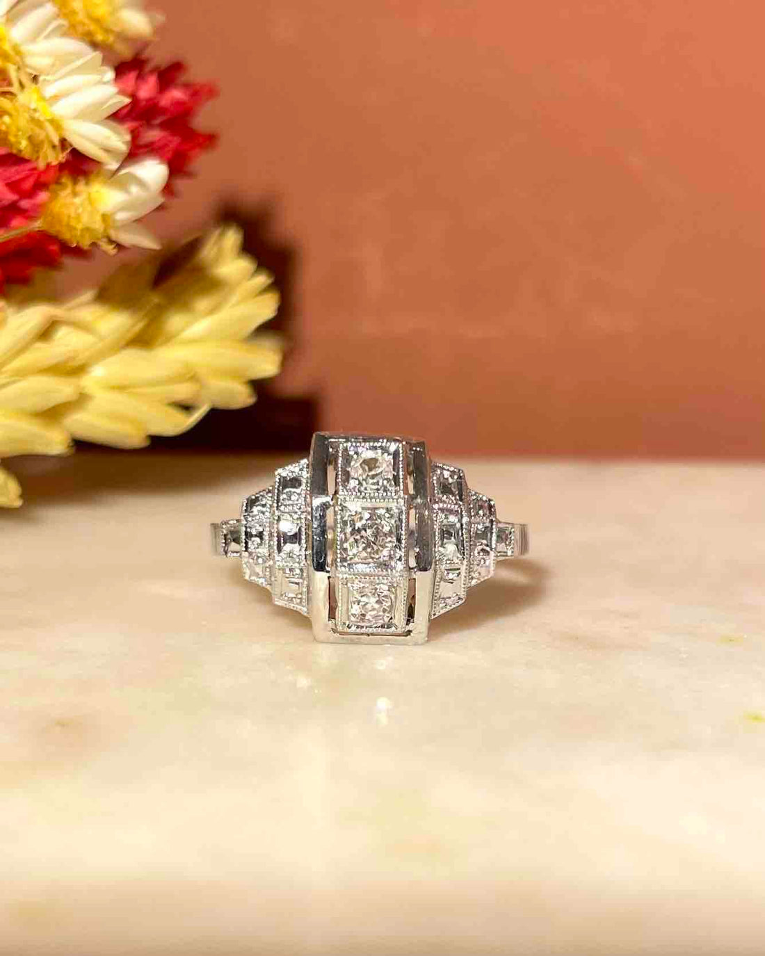 Bague Art-déco Diamants &quot;Jess&quot;