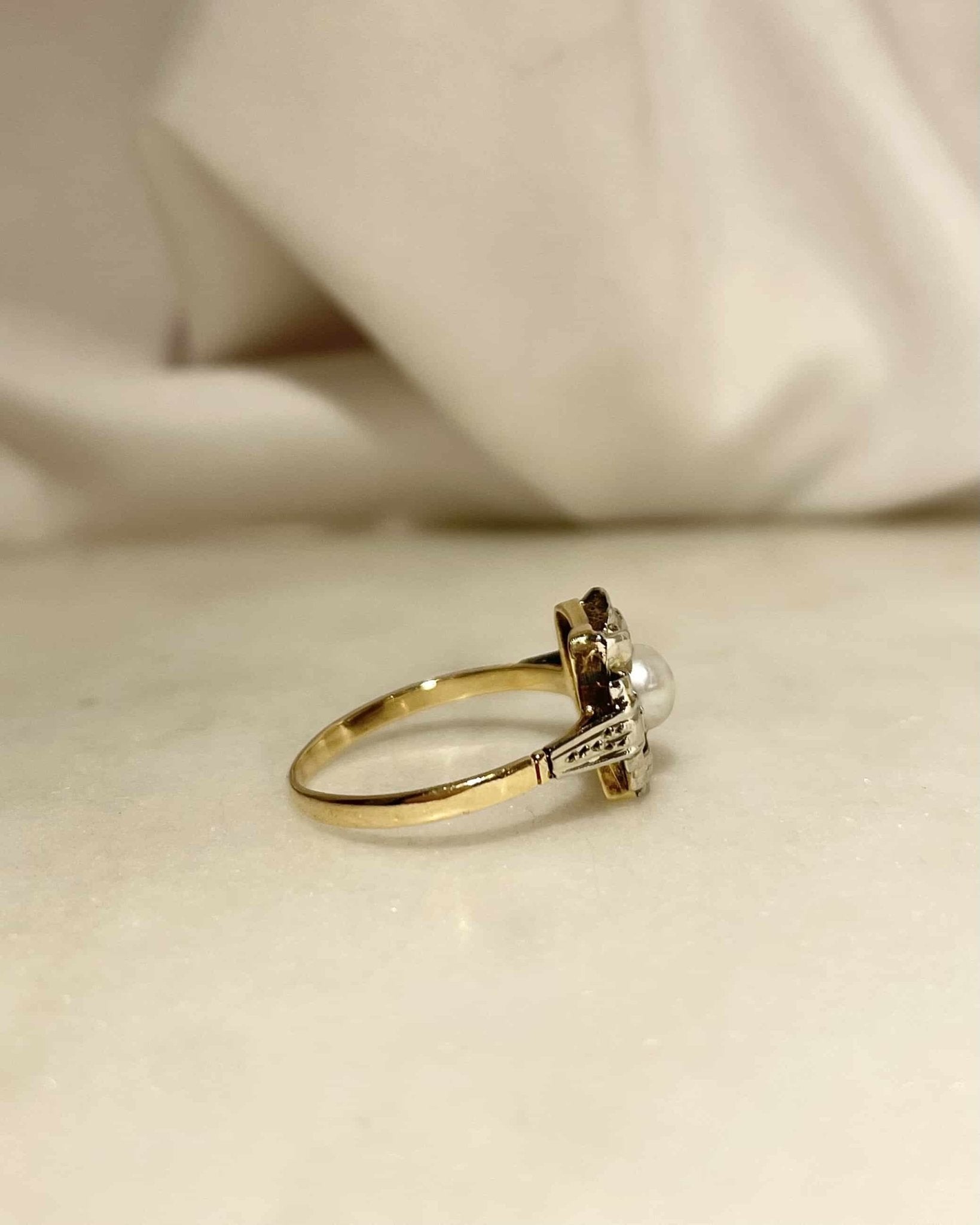 Bague Art - Déco Perle &quot;Auxane&quot; - Elliade Paris