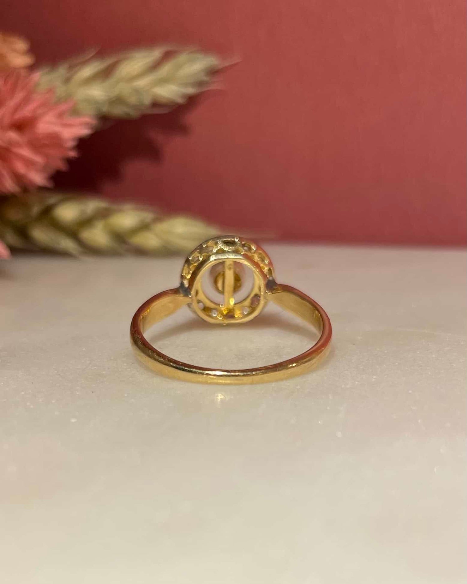 Bague Art - Déco Perle &amp; Diamants &quot;Azili&quot; - Elliade Paris