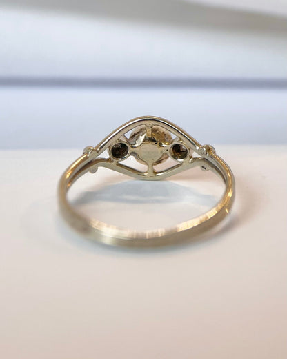 Bague Art-Déco Perle &amp; Diamants "Helene" - Elliade Paris