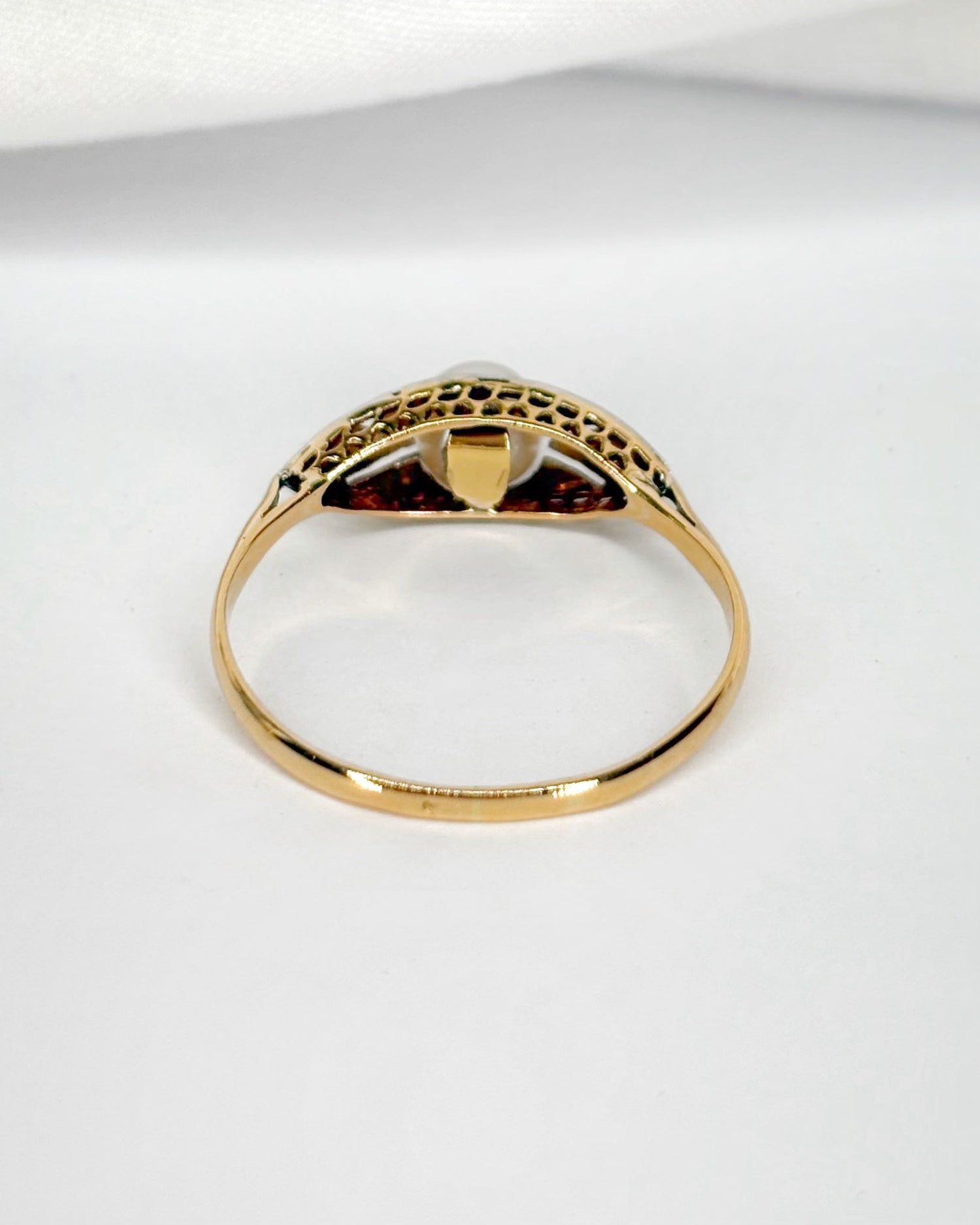 Bague Art - Déco Perle &amp; Diamants "Lina" - Elliade Paris
