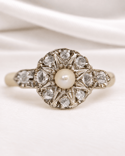 Bague Art-Déco Perle &amp; Diamants "Nael" - Elliade Paris