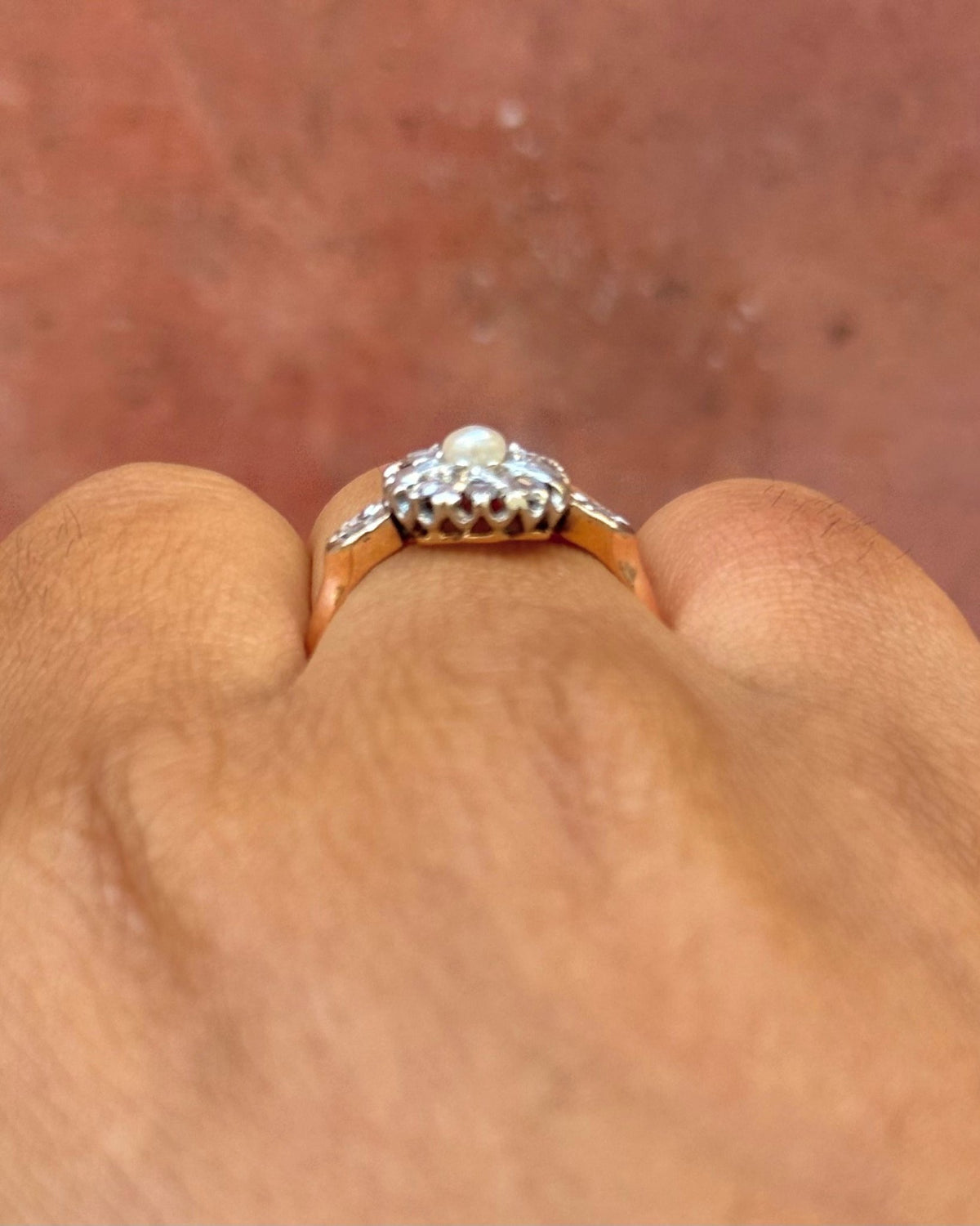 Bague Art-Déco Perle &amp; Diamants "Nael" - Elliade Paris