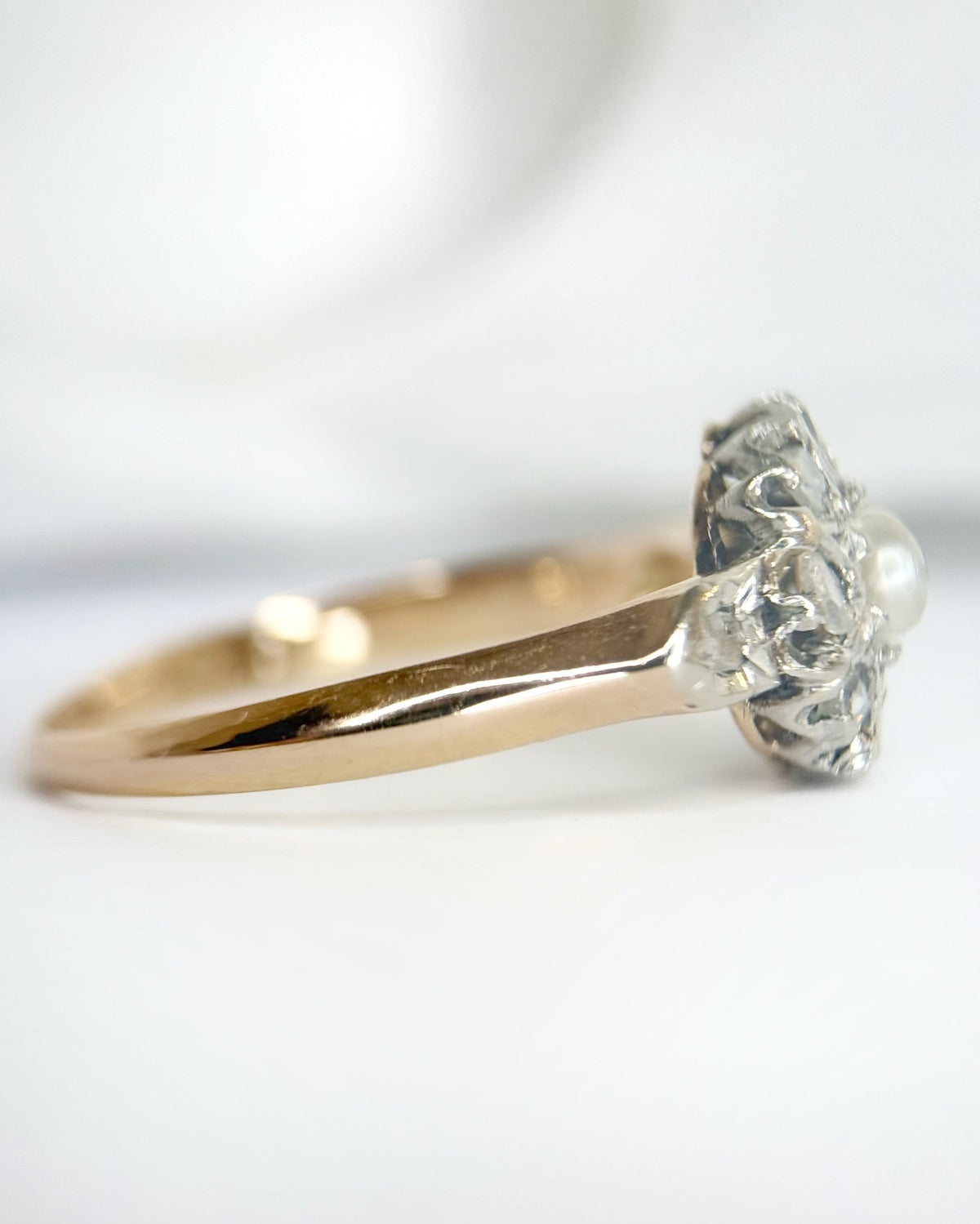 Bague Art-Déco Perle &amp; Diamants "Nael" - Elliade Paris