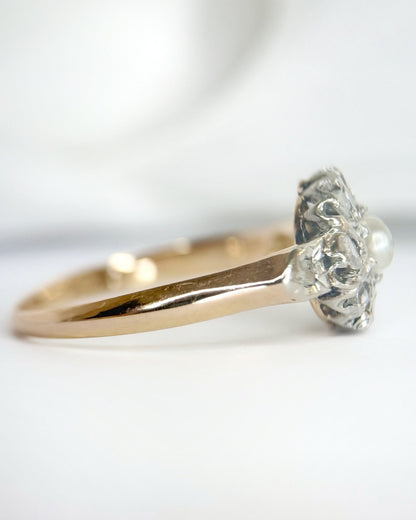 Bague Art-Déco Perle &amp; Diamants "Nael" - Elliade Paris