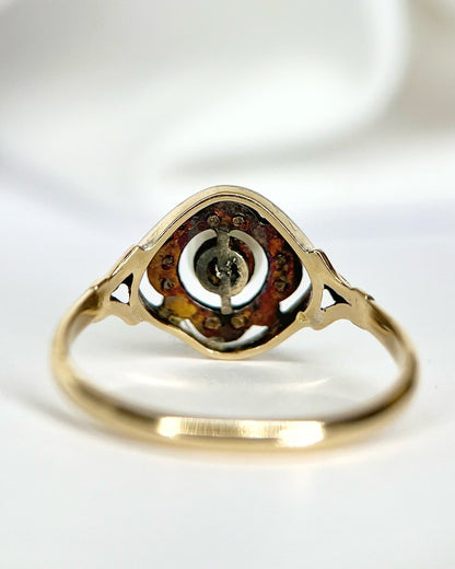 Bague Art-Déco Perle &amp; Diamants "Ornella" - Elliade Paris