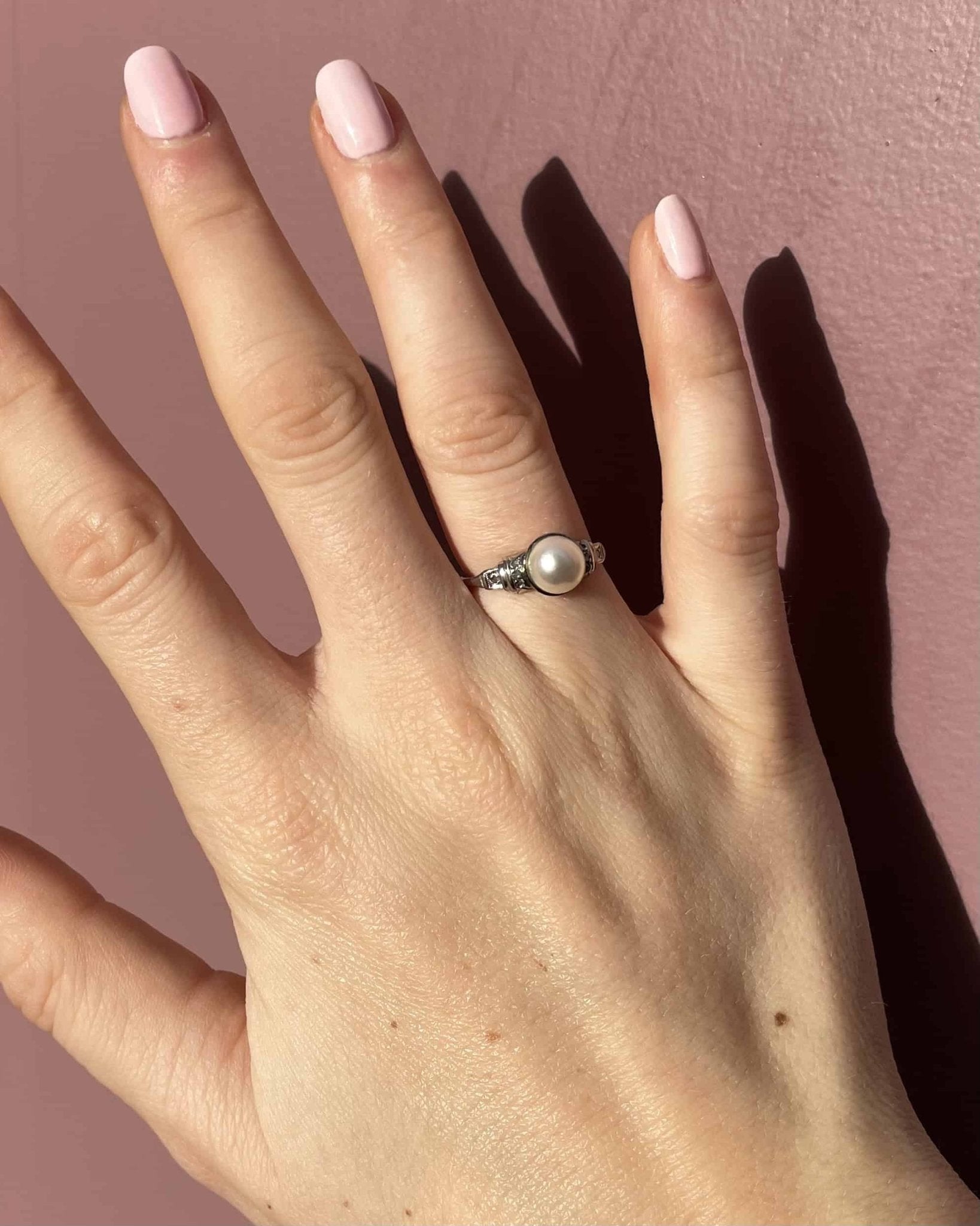 Bague Art - Déco Perle &amp; Diamants &quot;Paola&quot; - Elliade Paris