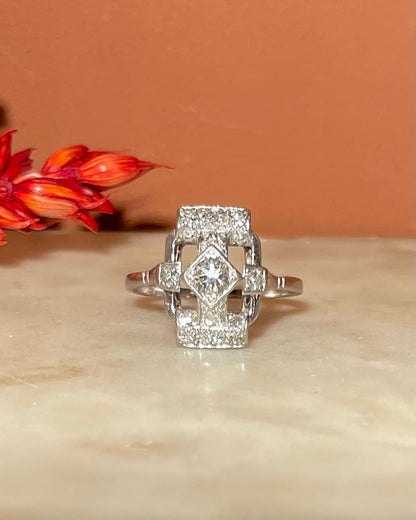 Bague Art-Déco Diamants 0.49 carat &quot;Gitroïna&quot;