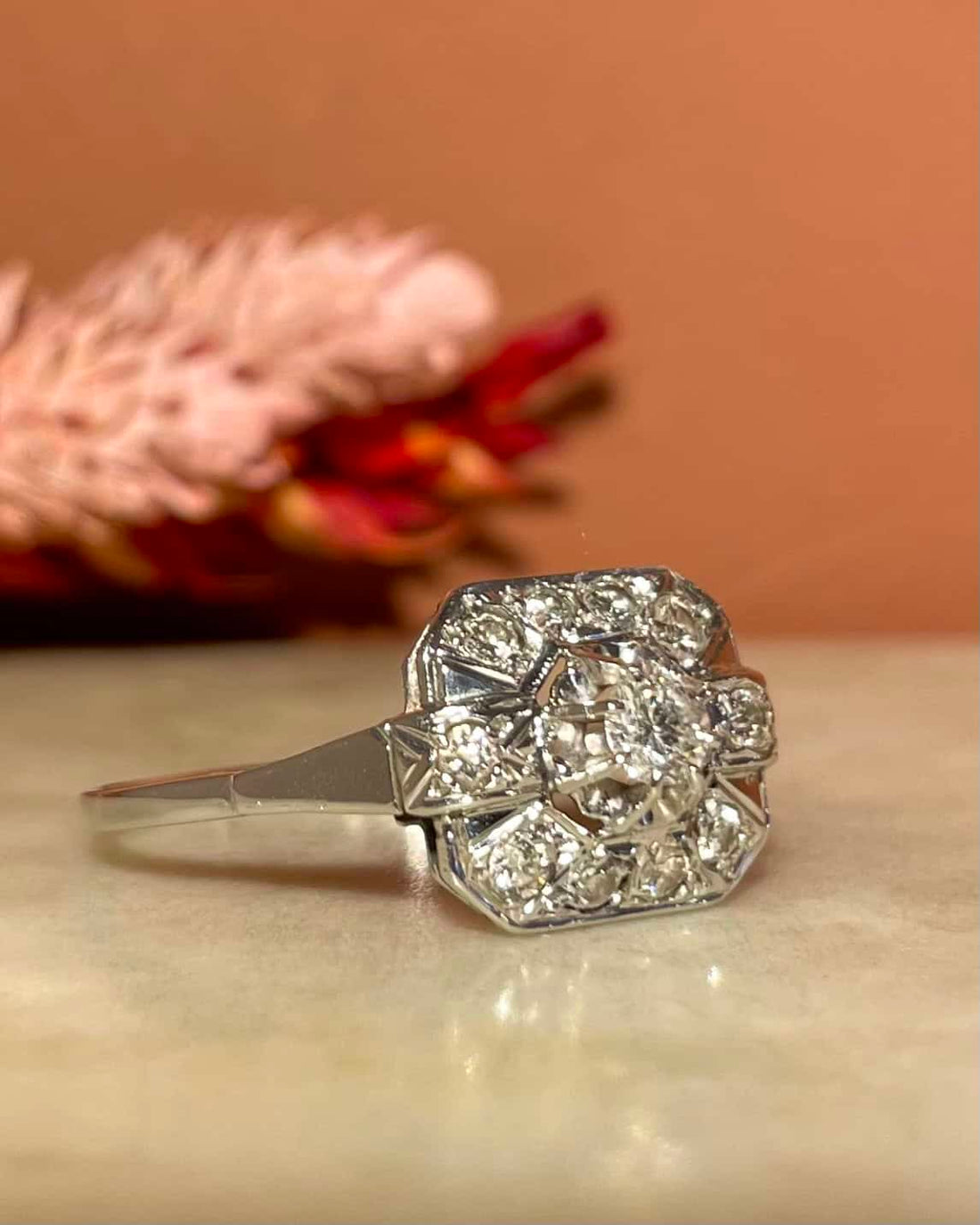 Bague Art-déco Diamants 0.50 carat &quot;Raja&quot;