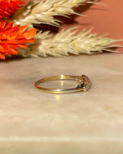 Bague Art - Déco Rivière 5 Diamants &quot;Flee&quot; - Elliade Paris