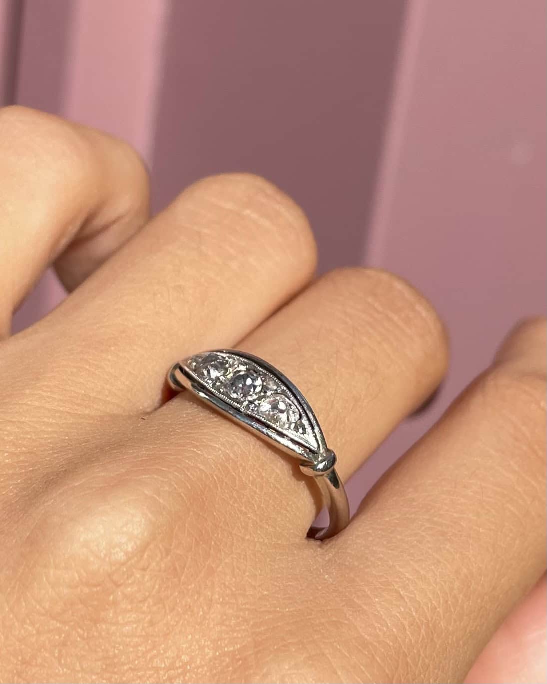 Bague Art - Déco Rivière Diamants 0.25 carat "Tiana" - Elliade Paris
