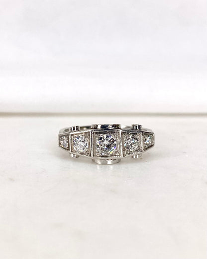 Bague Art Déco Rivière Diamants &quot;Carole&quot; - Elliade Paris