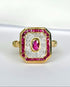 Bague Art - Déco Rubis 0.70 carat & 8 Diamants "Céleste" - Elliade Paris