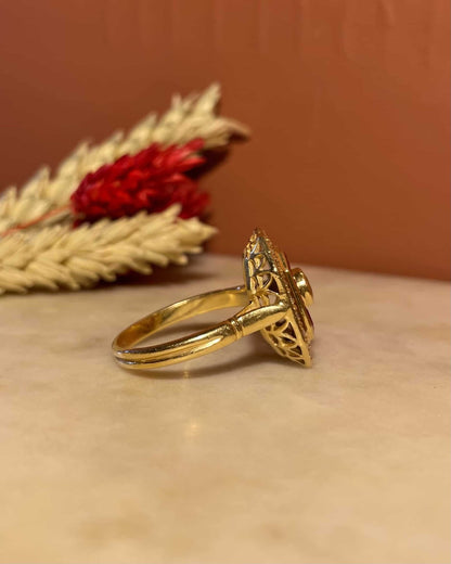 Bague Art - Déco Rubis &amp; Diamants &quot;Vivienne&quot; - Elliade Paris