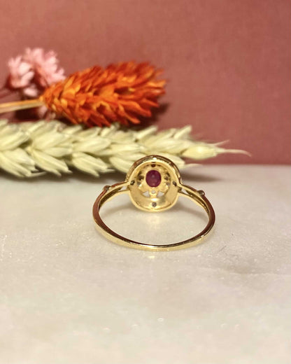 Bague Style Art-Déco Rubis 0.55 et Diamants &quot;Carla&quot;
