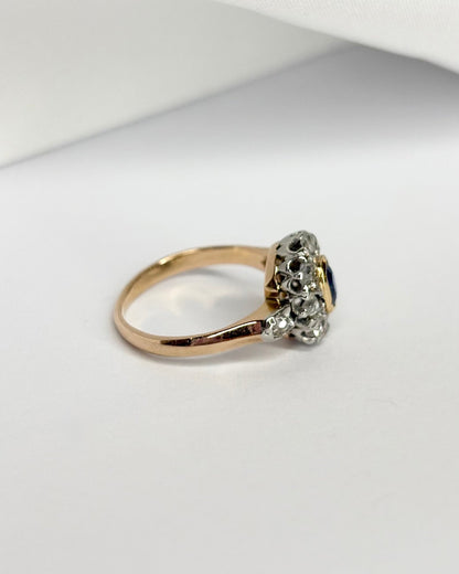 Bague Art Déco Saphir 0.32 carat &amp; 10 Diamants &quot;Elif&quot; - Elliade Paris