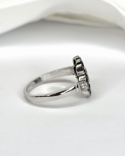 Bague Art-Déco Saphir 0.56 carat &amp; Diamants 0.56 carat "Nina" - Elliade Paris