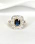 Bague Art - Déco Saphir 1.10 carat & Diamants 0.30 carat "Prune" - Elliade Paris