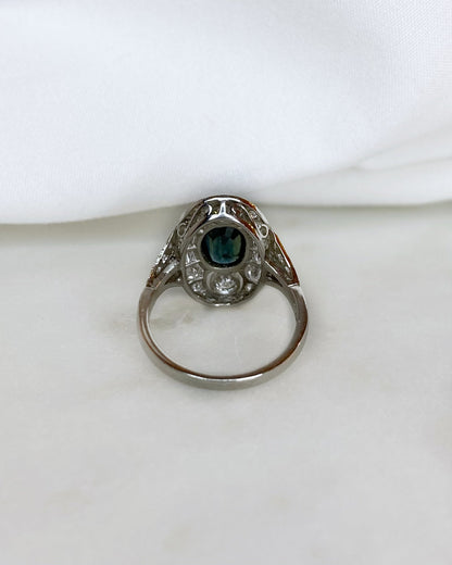 Bague Art - déco Saphir 1.17 carat &amp; Diamants &quot;Lyrisia&quot; - Elliade Paris