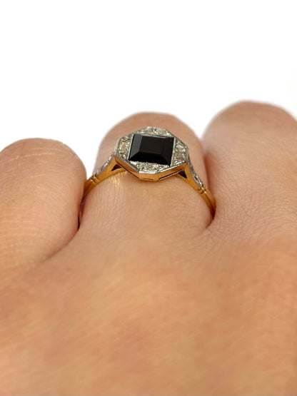 Bague Art Déco Saphir 1.45 carat &amp; Diamants "Vincianne" - Elliade Paris