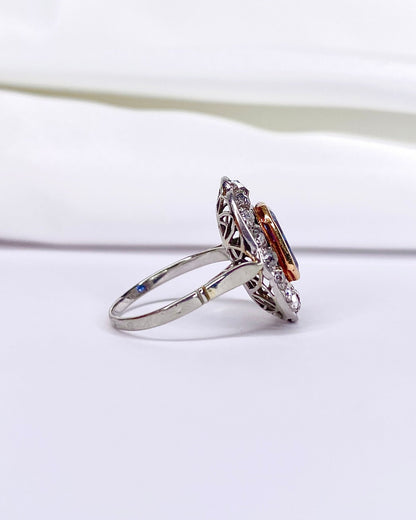 Bague Art - Déco Saphir 2.30 carats &amp; Diamants 0.70 carat "Flore" - Elliade Paris