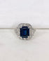 Bague Art déco Saphir 4 carats & Diamants 1 carat "Amy" - Elliade Paris