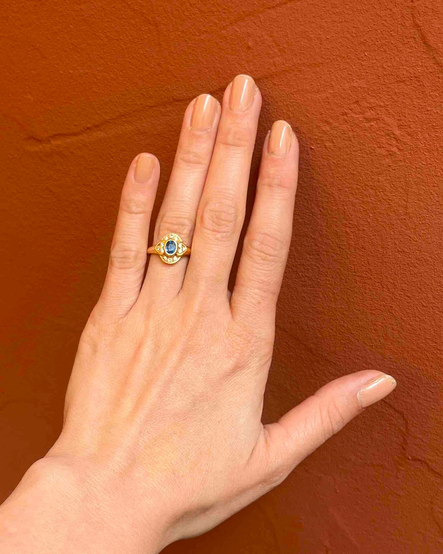 Bague Style Art-déco Saphir &amp; Diamants &quot;Cléo&quot;