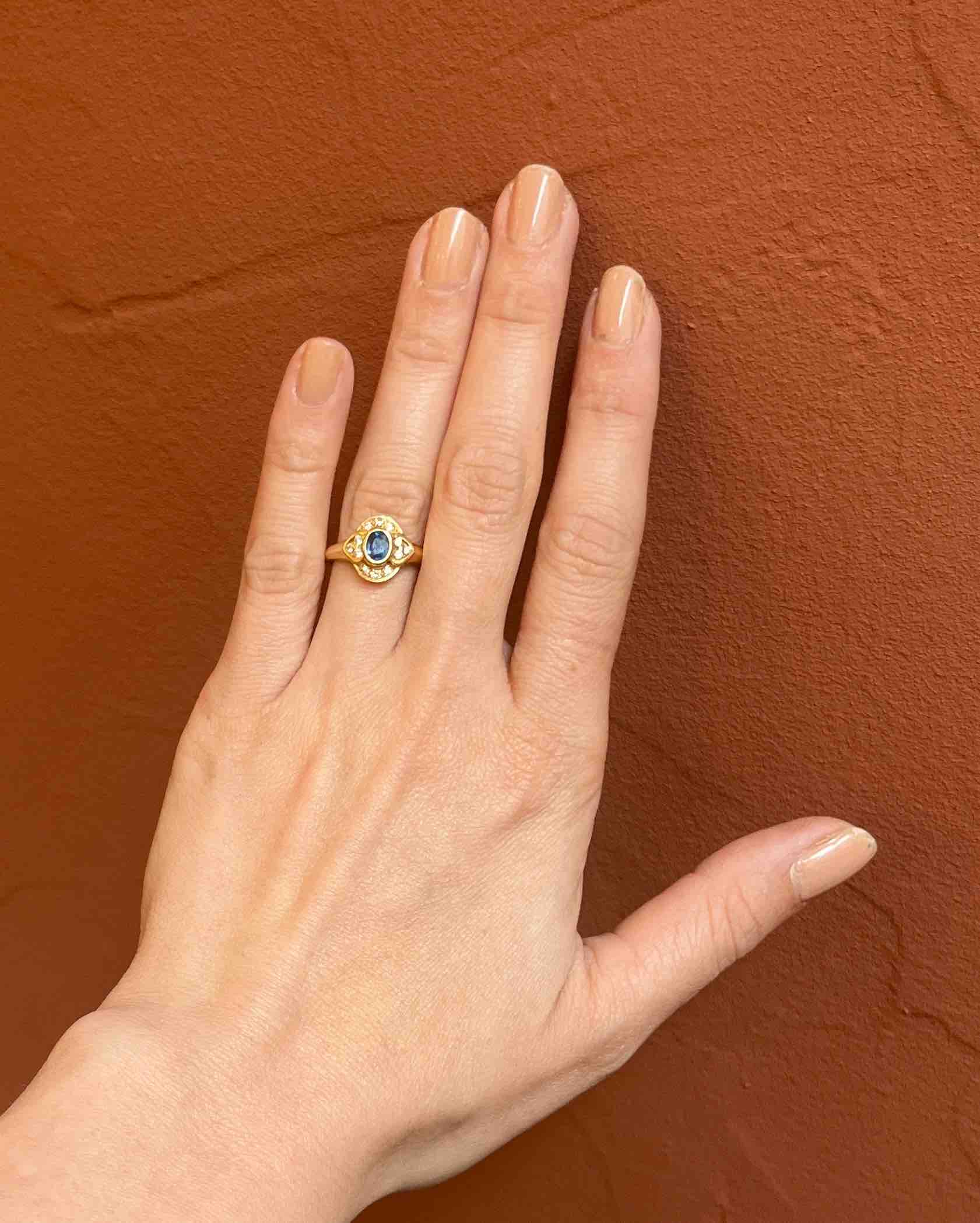 Bague Style Art-déco Saphir &amp; Diamants &quot;Cléo&quot;
