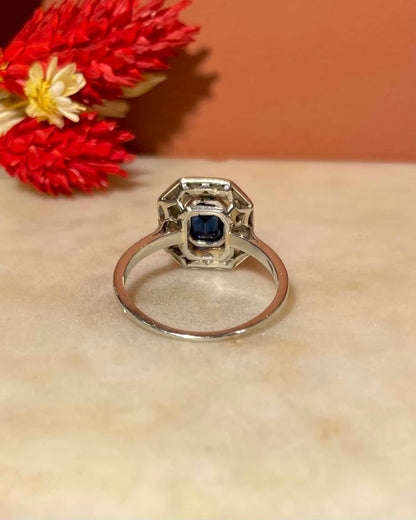 Bague Art - déco Saphir &amp; Diamants &quot;Annabelle&quot; - Elliade Paris