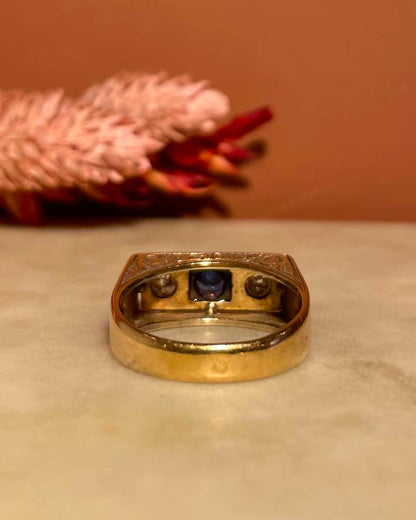 Bague Art Déco Saphir &amp; Diamants &quot;Lydia&quot; - Elliade Paris