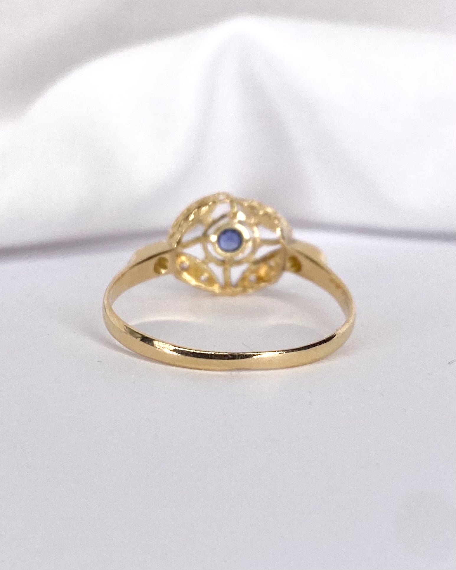 Bague Art Déco Saphir &amp; Diamants "Zora" - Elliade Paris