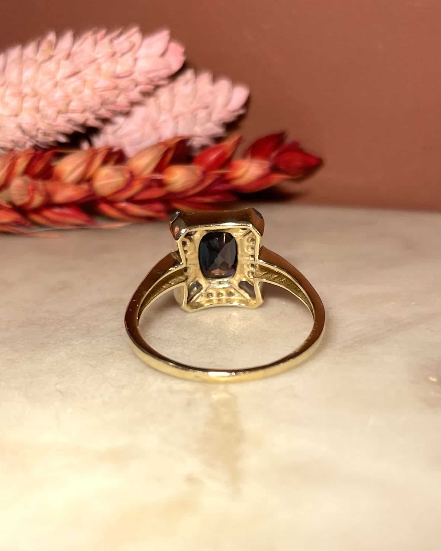 Bague Style Art-Déco camaïeu de Topazes &amp; Diamants &quot;Adeline&quot;